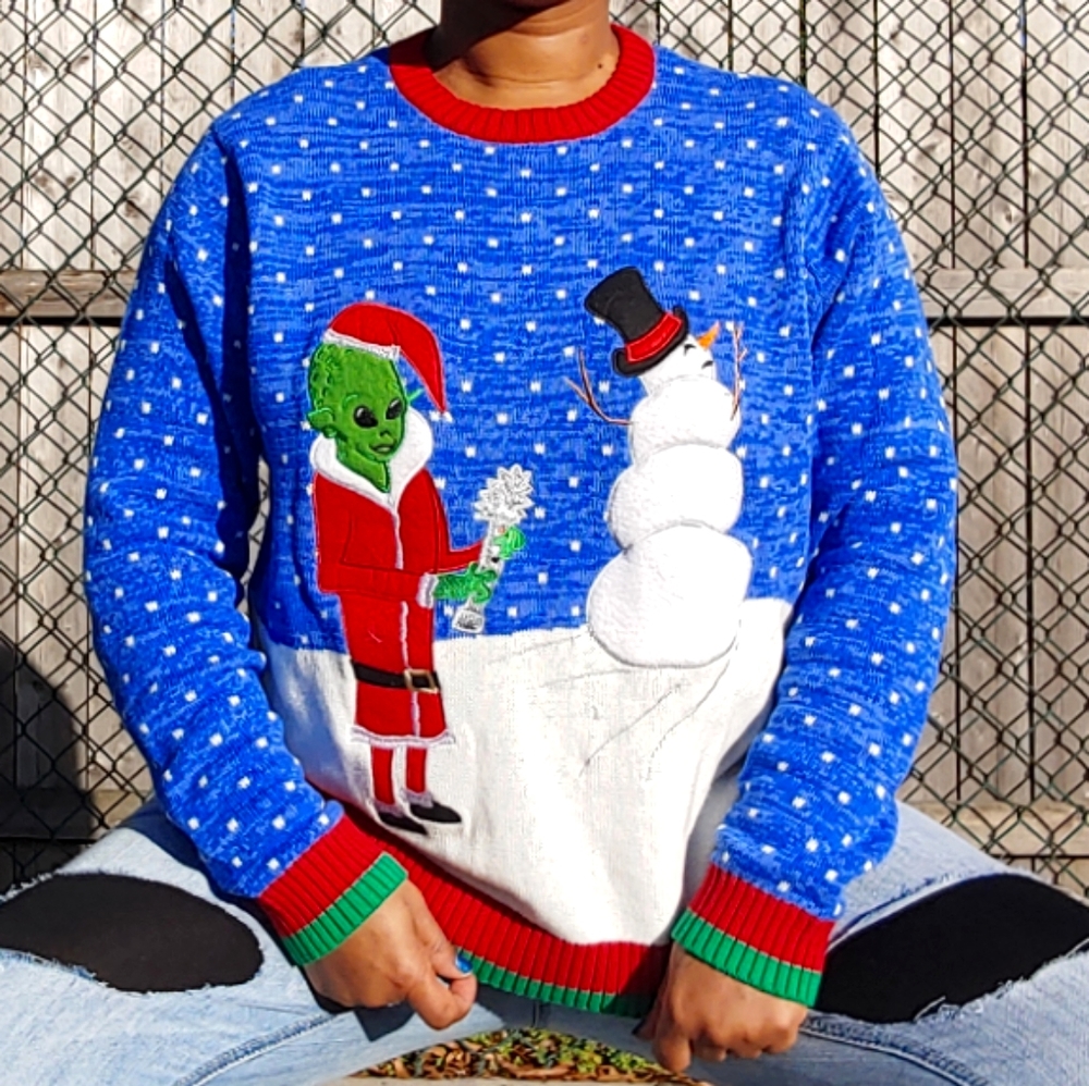 UFO & $nowman Ugly Christmas Sweater
